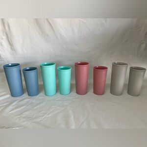 Tupperware Pastel Tumbler Set in Blue, Teal, Pink, and Gray